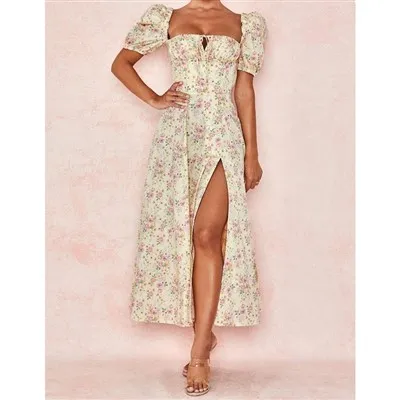 Dlhé šaty A-line s naberanými rukávmi